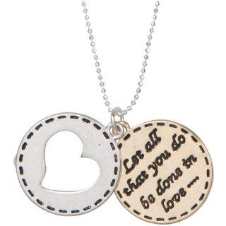 Heirloom Finds Be Done in Love Scripture Pendant Necklace Silver Ball Chain Jewelry