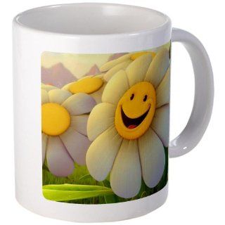 Mug (Coffee Drink Cup) Smiley Face on Daisy  