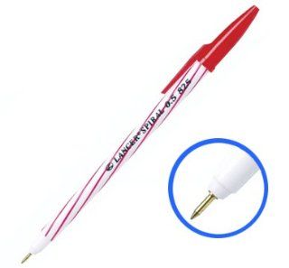 Asia Professional   Lancer Ball Pen with Modern Spiral Syle   Red 0.5mm, 50 Pens Per Box (Popular for College and University Especially Science, Architect, Engineer) Cheap 