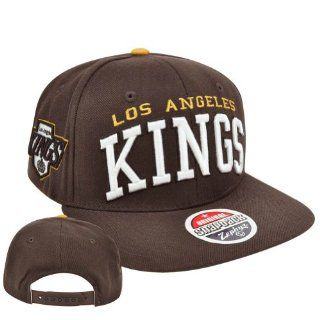 NHL LNH Los Angeles Kings Brown Super Star 32/5 Flat Zephyr Snapback Hat Cap  Sports Fan Baseball Caps  Sports & Outdoors