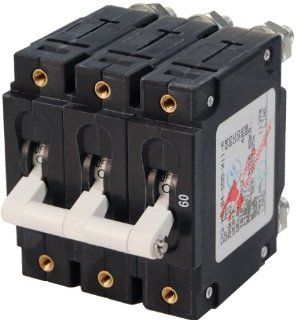 Blue Sea Systems C Series White Toggle Triple Pole 60A Circuit Breaker Sports & Outdoors