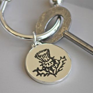scottish thistle keyring by chapel cards