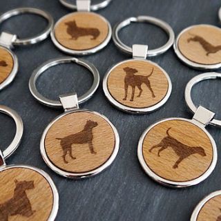 wooden dog key ring by maria allen boutique