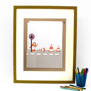 animal city print 'can't you see penguins?' by kethi copeland