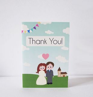 personalised wedding couple thank you card by sarah hurley designs