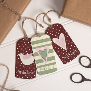 set of two wooden gift tags by the contemporary home
