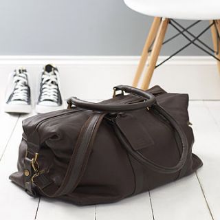corporate gift leather weekend bag by nv london calcutta