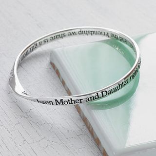 mother and daughter message bangle by lovethelinks