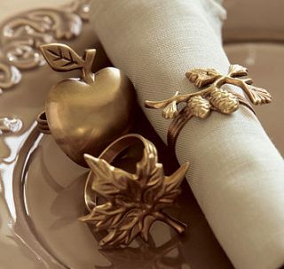 antique brass style napkin rings by dibor