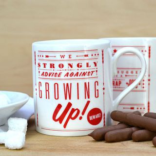 'growing up' retro mug by rock the custard