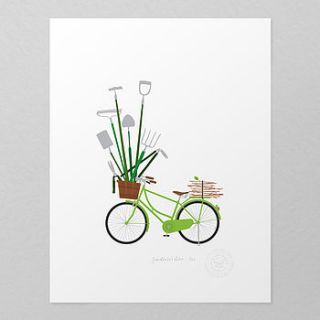 gardener's bicycle giclée print by mac and ninny paper company