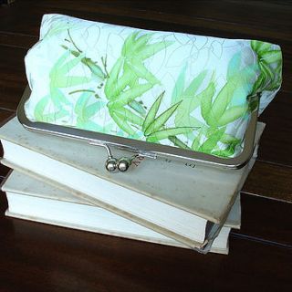 vintage handpainted kimono silk clutch bag by catfishhh