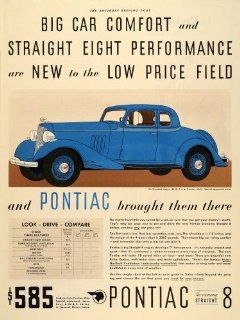 1933 Ad General Motors Pontiac Straight Eight Coupe   Original Print Ad  