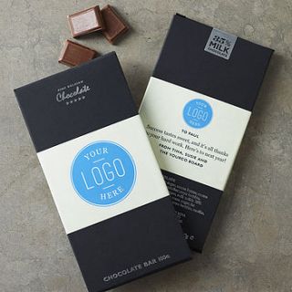 50 own branded chocolate bars by quirky gift library