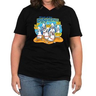 Angry Bowling Pins Womens Plus Size V Neck Dark T by thesmokinfrog