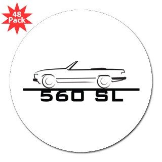 Mercdes 560 SL Type 107 Round Sticker by paloaltodesign