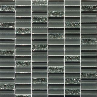 Faber Jayda Series 12 x 12 Mixed Crackled Glass Mosaic in Smoke