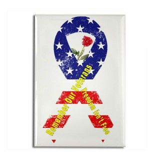 Remember Our Veterans Rectangle Magnet by tmktshirt