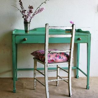 painted vintage french hotel desk   green by hunter jones