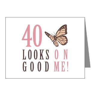 40th Birthday Butterfly Note Cards (Pk of 10) by thepixelgarden