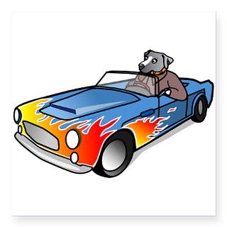 Dog Driving Sports Car Sticker by DragRacingGifts
