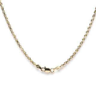 Jewelryweb 14k Yellow Gold D/C Rope Chain Necklace