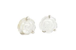 pearl flower stud earrings by claire hart design