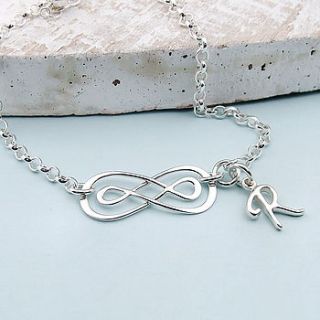 personalised silver double infinity bracelet by wished for
