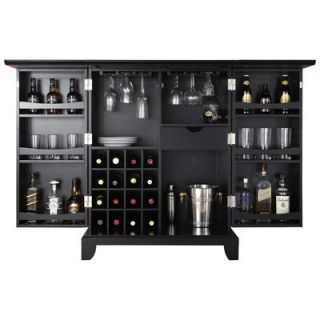 Crosley Newport Expandable Bar Cabinet in Black