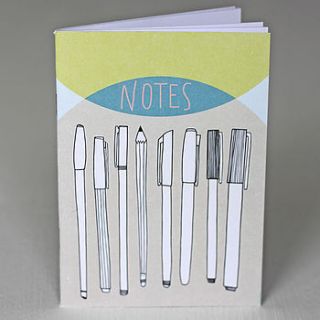 circles and pens notebook by angela chick