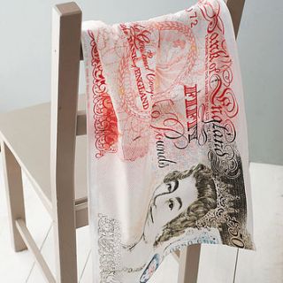 bank note tea towel by ella james