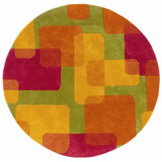 LR Resources Vibrance Lime Squares and Rectangles Rug