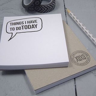 two things i have to do today notepads by xoxo stationery