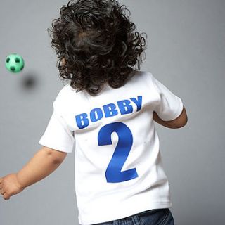 kids / baby personalised football t shirt by nappy head
