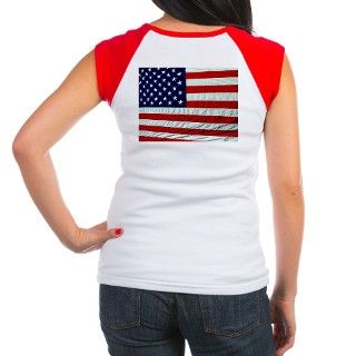 USA Flag Design on Back T Shirt by bonfiredesigns