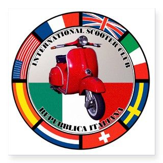 italy RED scoot Square Sticker 3 x 3 by Admin_CP2367606