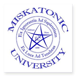 Miskatonic University Square Sticker 3 x 3 by AtlantianKing_MiskatonicUniversity