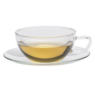 opus glass cup & saucer 150ml by leaf