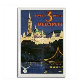 Budapest Hungary Rectangle Magnet by caferetro