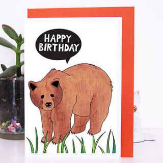 grizzly bear birthday card by superfumi