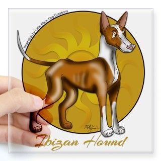 Ibizan Hound With Sun Sticker by littleblackdogcreations