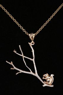 squirrel on a branch pendant by simon kemp jewellers