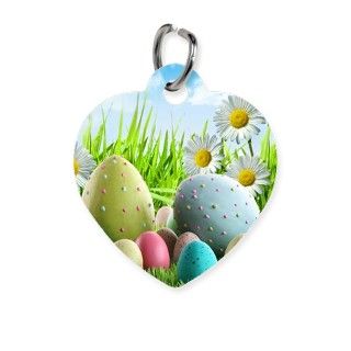 Colorful Easter eggs with daisies in Pet Tag by Admin_CP70839509