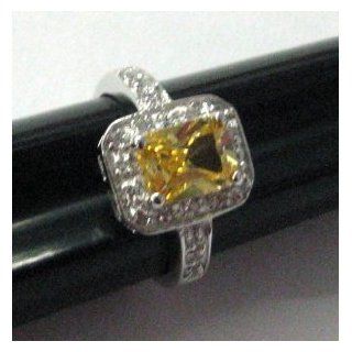 R. S. Covenant 4370 Canary CZ Silver Ring Size 7 