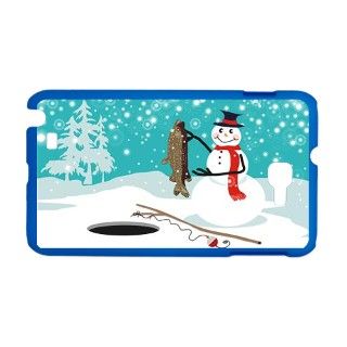 Funny snowman ice fishing vector Galaxy Note Case by Admin_CP70839509