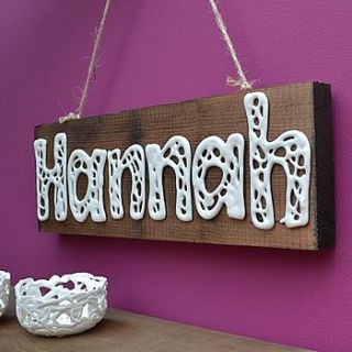 personalised porcelain word sign by carys boyle ceramics