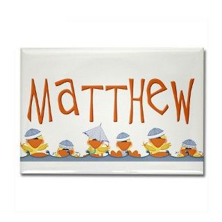 Matthew name & baby duckies Rectangle Magnet by tshirts_gifts