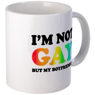 Im not gay but my boyfriend is Mug by ElinesDesigns