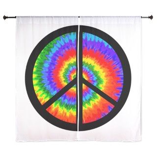 Rainbow Tie Dye Peace 60 Curtains by AngelFeet