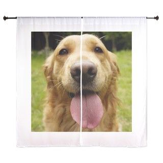 happy golden retriever 60 Curtains by petdrawings